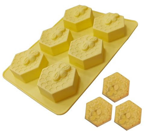Goldyida Bienenwaben-Silikonformen 6 Mulden Schokoladenform Weihnachten Silikonform Silikon Kuchenform Häuser Dorf Silikon Kuchenformen Cartoon Haus Silikon Kuchen Form für Schokolade, Süßigkeit