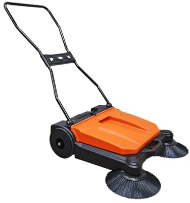 Fixturedisplays® Hand-Pushed Mechanical Floor Road Path Driveway Sweeper 26 Walk Behind Industrial Floor Sweeper Outdoor Hand Push Floor Sweeper 3.9 Gallon Capacity 15754-NF