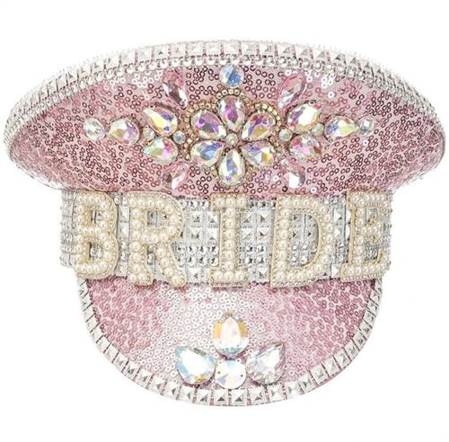 Strassstein Braut Hut Funkelnde Party Hut Glänzende Pailletten Cap Bride Henne Dozent Für Hochzeit Braut Bachelorette Party
