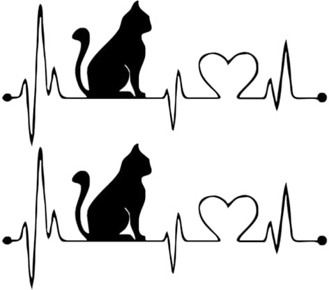 CALLARON Auto Sticker Katze Pvc Karosserie Aufkleber 11.02 X 5.12 in 2 Stück Für Fenster Möbel Und Auto Dekoration Leicht Entfernbar