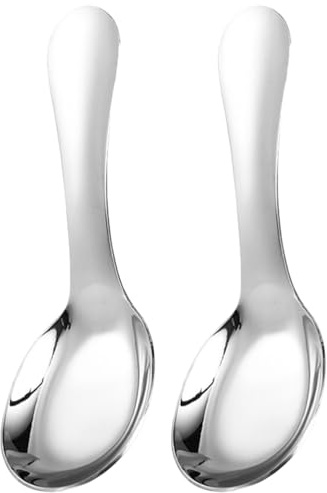 MAGICLULU Kids Stainless Steel Soup Spoons Child Cutlery Set Comfortable Handle Serving Spoons for Family Dining and Restaurants