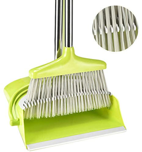 AGrAdi NLIAN- Broom Set Soft Bristle, Broom and Dustpan Extra Long 72cm Handle-Dust and Brush Upright Lies Tightly on Floor Commercial Dustpan and Brush for Home Dustpan