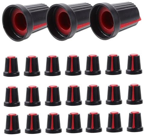 TOYANDONA 50 Stück Rote Kunststoff Potentiometerkappen Austausch für Gitarre Schiebepotentiometer 6mm Innendurchmesser Selbstgemacht Instrumentenzubehör