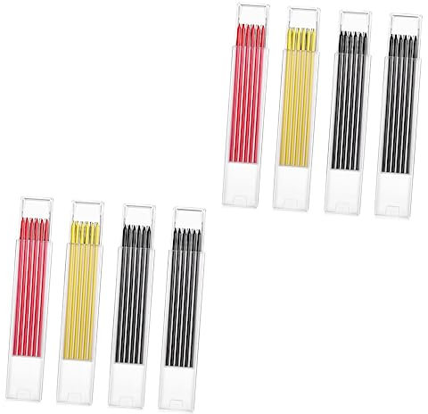 Mikikit 48pcs Woodworking Pencil Leads Solid Refills for Carpenter Pencils Drawing Lead Kit