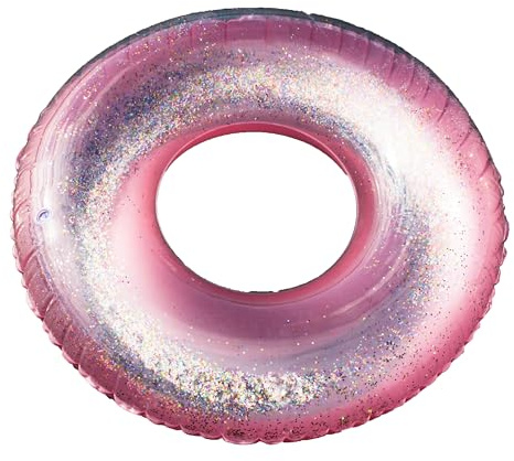 NEU aufblasbarer XL Schwimmreifen Teiltransparent mit Glitzer Füllung ~115 cm
