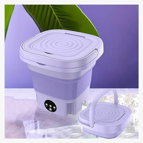 HAZARA Mini Lavatrice, 8L Mini Lavatrice Pieghevole con 3 modalità di Pulizia Profonda Mini Lavatrice Portatile per Biancheria Intima,Calzini,Viaggiare,Campeggio,Purple