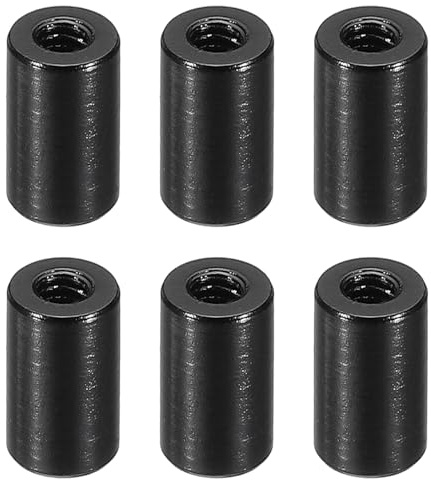 PATIKIL 6 Stück M3 Abstandshalter 3mm ID x 6mm OD x 10mm L Schwarz | Aluminium Gewinde Distanzhülsen, Metall Abstandshülsen Schraubenständer Rund, Für RC Auto Drohnen Motherboard