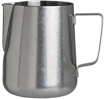 Cafetière à latte épaisse avec bec pointu - Mousseur à lait en acier inoxydable vintage vintage - Tasse graduée à café latte - Flocon de neige argenté - 600 ml