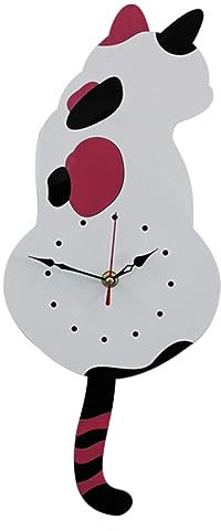 ORFOFE Moderne Wand-Uhr Mit Katzenmotiv Geräuschloser Quarzmechanismus Dekorative Wanduhr Für Wohnzimmer Schlafzimmer Und Küchen Stilvolle -Gestaltung Für Zuhause