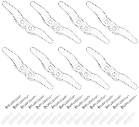 sourcing map 8Pcs 80x12mm Blind Cord Cleats, Blind String Safety Rope Plastic Holder, Window Cord Hooks with Screws for Curtains Sun Shades Ropes, Clear