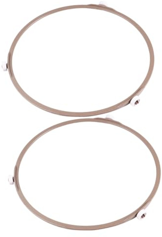 Homoyoyo 2pcs Microwave Plastic Turntable Holder with Decay Resistance, Brown Microwave Oven Plate Support Wheel Ring for Glass Plate Rotation