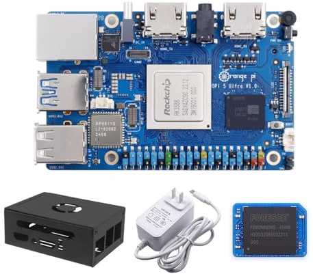 Orange pi 5 Ultra Octa-Core Rockchip RK3588 - Placa con LPDDR5 16 GB de RAM + 256G eMMC + 5V5A Power+Case