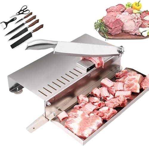 LLHTTDMBDFC Cortadora De Fiambre, Cortafiambres, Cortadora de Carne Manual y Cuchillas con Banco de Trabajo Enorme, picadora multifunción for Picar Pescado, maíz y Hierbas