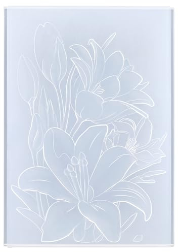 craspire Prägefolder Mit Blumenmuster 3D Prägefolder Weißer Kunststoff Frühlingsblumenmuster Textur Hintergrund Papiermaschinen Vorlagenschablonen Für Heimwerker Kunst Basteln Karten Scrapbooking
