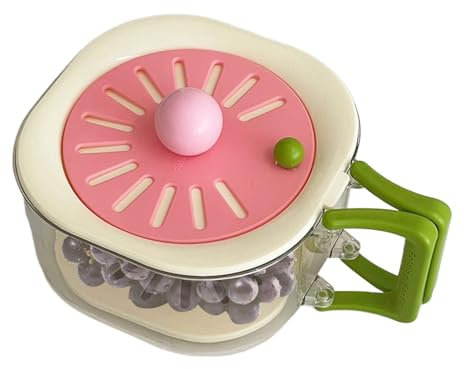 Colino Per Frutta Con Coperchio - Scodella Per Lavare Verdure - Scatola 2 In 1 Con Manico Pie