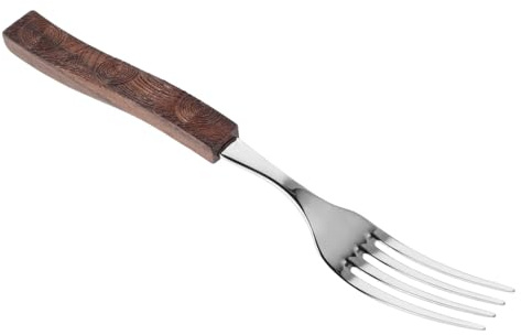 CLISPEED Tenedores Inoxidable y Mango De Madera Vajilla De Mesa Para Restaurantes y