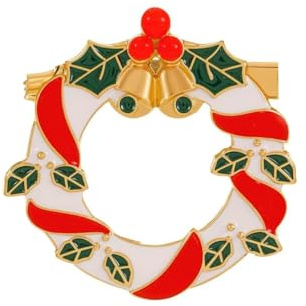 Peasimy Bonito broche de Papá Noel, muñeco de nieve, árbol de Navidad, corona de campana, pin de solapa para chaquetas, abrigos, sombreros, bolsas, L, Metal, No es una piedra preciosa