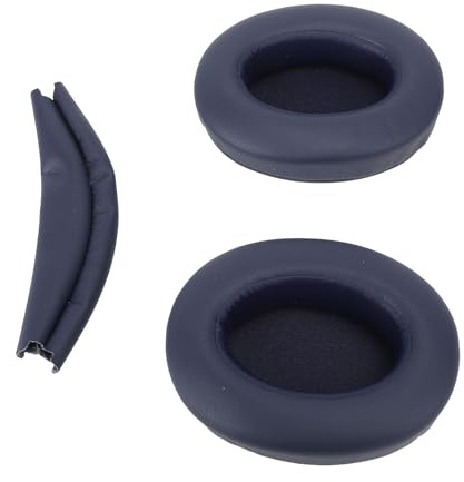 Xiuganpo Headphone Earpads, Protein Leather Soundproofing Headphone Ear Cushions Precise Fit for Replacement (Blue)