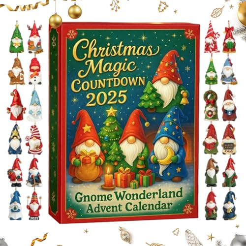 Weihnachts Wichtel Adventskalender 2025, 24 Tage Weihnachtswichtel Adventskalender, Wohndeko Für Sammler, Dezember, Teenager, Tisch, Auto
