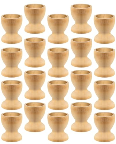 SHINEOFI 25 Coquetiers en Bois Brut 33 X 38 CM Supports à Œufs à Peindre pour Activités Manuelles et Décoration de Pâques Porte-Œufs DIY Garçon et Filles Lot de 25 Pièces