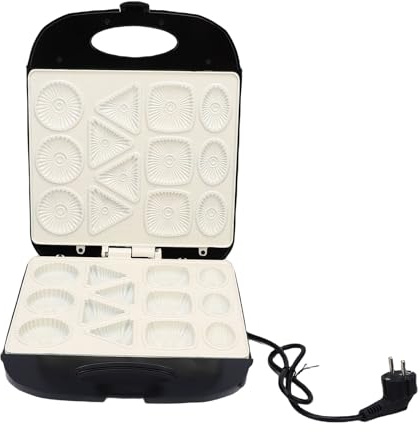 Qcwwy Macchina per Biscotti, Pressa per Biscotti da 1400 W, Macchina per Cuocere Velocemente la, Piastre Antiaderenti, 13 capacità di Griglia, Maniglia Al Tocco, Piastra per Biscotti (Spina europea)