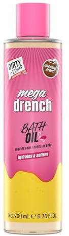 Dirty Works Mega Drench Wash Off Bath Oil - Moisturizing Bath Additive, Silky Skin, Hydrating Formula, Rich Cleansing Oil, 200ml - Luxurious At-Home Spa Experience