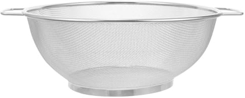 MOLUCKFU Stainless Steel Mesh Strainer with Dual Handles 20cm Fine Oil Colander for Frying Grease Filtering and Food Draining Kitchen Sieve Basket