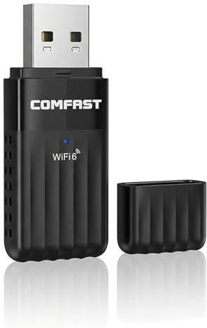 Cle WiFi, 1 pièce Clé WiFi, Clé WiFi pour PC, Cle WiFi PC, Clé USB WiFi, Compatible Bluetooth et WPA3, Compatible avec Windows 11/10, Adapté à la Diffusion en Direct 4K et au Transfert de fichiers.