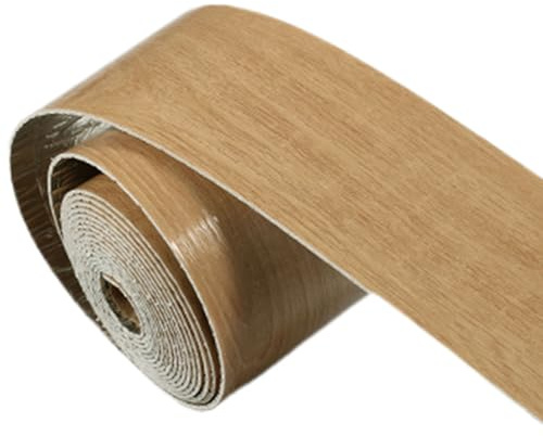 Peel and Stick Baseboard Trim, 5m Thick PVC Self-Adhesive Baseboard Trim, Waterproof Wood Grain Flexible for Office Shopping Mall Wall Decoration
