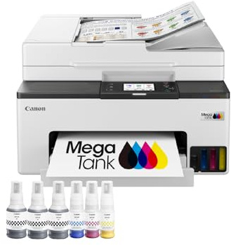 Canon Stampante WiFi per Casa e Ufficio MAXIFY GX2051 - Stampante Multifunzione MegaTank con Scanner, Fax e Fotocopiatrice per Casa | Include 6 flaconi di inchiostro