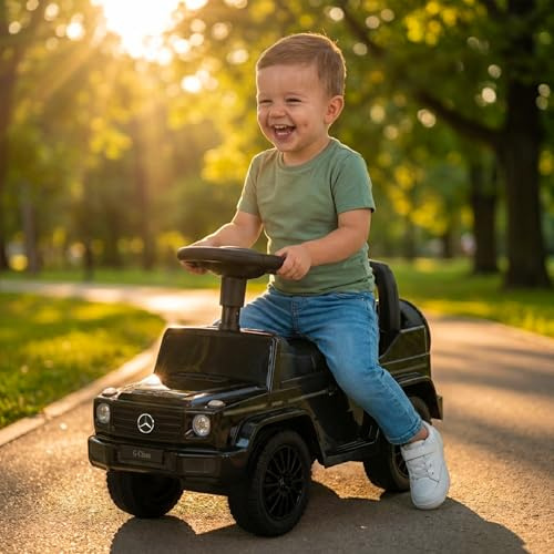 Actionbikes Motors Lauflernwagen Mercedes G350d Lizenziert (Schwarz 2in1) | Rutschauto | Kinderauto | Rutschfahrzeug | Gehwagen | Laufwagen | Lernspielzeug | Rutscher Auto | Kinderfahrzeuge ab 1 Jahr