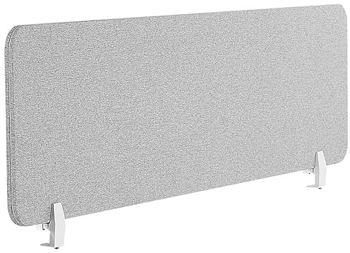 Beliani Schreibtisch Trennwand Akustik Polster hellgrau 120 x 40 cm Schallschutz Wally