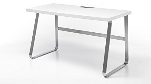 Robas Lund Beno II Bureau, 100% MDF laqué Blanc, 60 x 140 x 75 cm