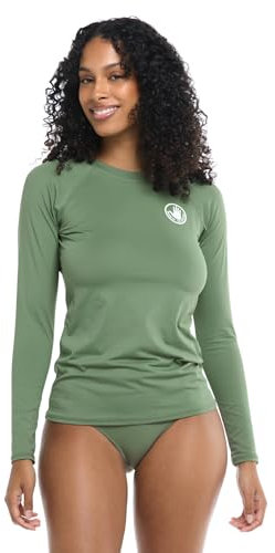 Body Glove Smoothies Sleek Solid Long-Sleeve Swim Top Rashguard for Women with UPF 50+