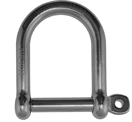 US Stainless Breiter D-Schäkel aus Edelstahl 316, in in / 8 mm, Marinequalität
