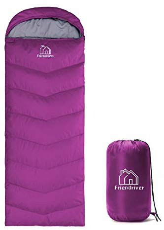 Friendriver XL Size Widened Upgraded Version of Camping Sleeping Bag 4 Seasons Warm and Cool, Lighter Weight, Adults and Children Can Use Waterproof Camping Bag, Travel and Outdoor Activities(Purple)
