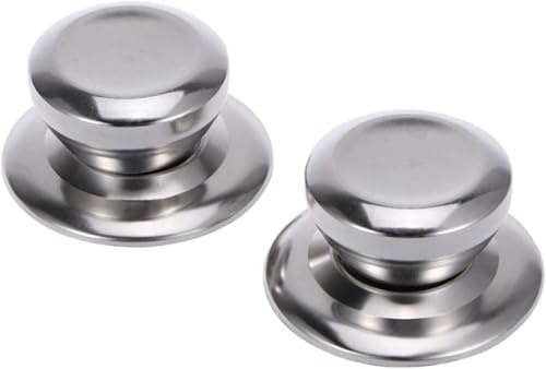 LATRAT Edelstahl Topfdeckelgriffe, 2 Stücke Universal Topfdeckel Edelstahl Ersatz Kochgeschirr Topfdeckelgriff Deckelknopf, als Ersatzteil auf Pfanne Topf Deckel