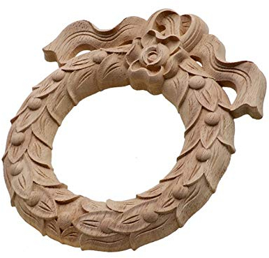 LHSJYG MöBel Schnitzen Blumen,Holzornamente FüR MöBel Rose Vintage Flora Holz Geschnitzte Applique Holzschnitzerei Aufkleber Möbel Schrank Türrahmen Wohnkultur Handwerk (Color : 15cmX14cm)