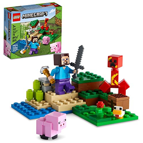 Lego Minecraft The Creeper - Juguete de construcción de emboscada 21177, Juego de simulación de Batalla Zombi, Regalo para niños, niños y niñas a Partir de 7 años, minería de minerales y Cuidado de