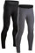 DANISH ENDURANCE Lot de 2 Collants de Compression Homme, Pantalon Anti-Frottements, Sport & Running, Multicouleurs (1x Noir, 1x Gris), XXL
