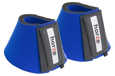 HORZE Pferde Hufglocken ProBell, Springglocken mit Klettverschluss, 2er Set, Blau, XXL