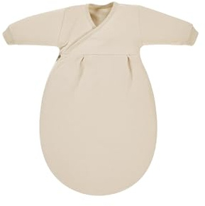 Alvi Baby-Mäxchen Innensack Bio-Baumwolle Baby Schlafsack, 0,5 TOG, Langarm, für Mädchen und Jungen, mit Kabelauslassöffnung Beige