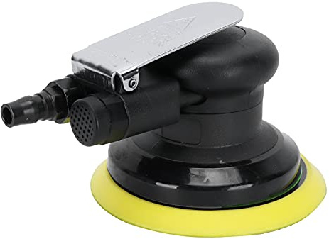 Lijadora Neumática, Lijadora Orbital Aleatoria Profesional, Amoladora Circular Neumática Liviana 12000 RPM Pulidor de Aire de Vacío Automático Lijadora Neumática para Madera, Composites, Coche, Metal