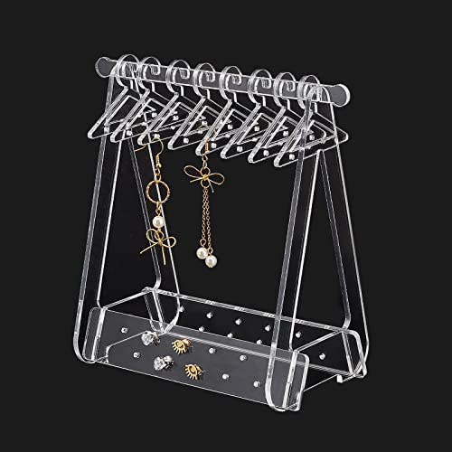 PandaHall Ohrringhalterständer, Tuch Pferd Form Schmuck Display 36 Löcher Baumeln Ohrring Hanging Organizer Acryl Ohrstecker Display Rack Für Retail Show Personal Exhibition, 13.5x8.3x15 cm