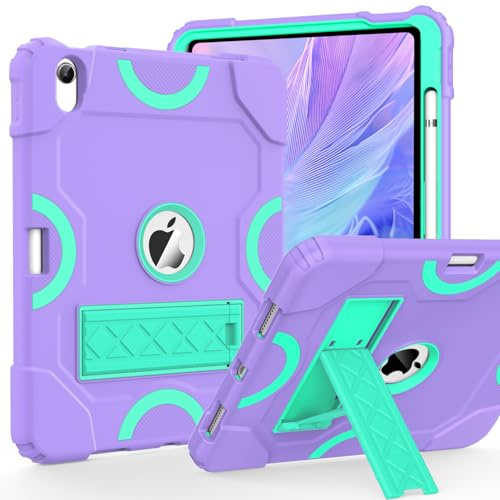 Cantis Custodia per iPad 10th Generation 11.9 2022, iPad 10th Case con cavalletto e portamatite, resistente antiurto e robusta custodia protettiva per iPad 10.9'' 10th Gen, viola+tè