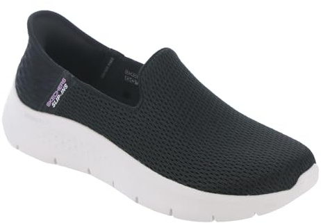Skechers Women's Go Walk Flex Slip-ins-Relish Sneaker, Black/White, 7.5 UK Wide