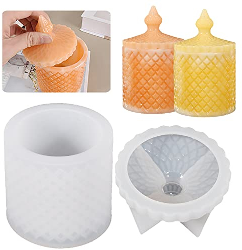 Bekecidi Storage Box Resin Moulds with Lids, Jewellery Box Silicone Moulds for Resin Casting Epoxy Resin Moulds Resin Jar Mould Storage Bottle Mold for Making Trinket Container Candy Jar DIY Crafting
