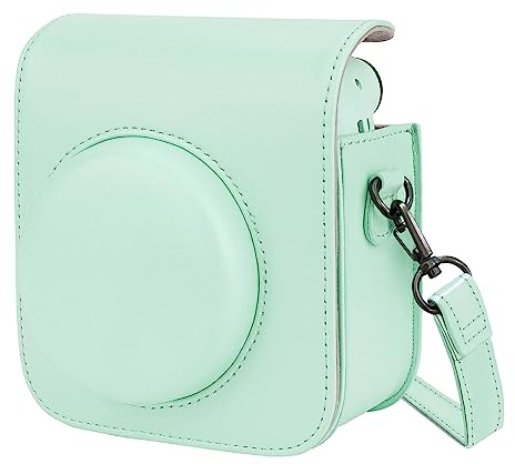 HIUOUIH Housse pour Instax Mini 12 Pochette Appareil Photo Instantané Fujifilm Case Camera Sac de Voyage avec Bandoulière, Vert