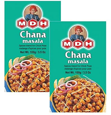 MDH Various Seasoning Masala Powder - Spices Mix Curry Masala Recipe Mixes Casserole Seasoning Herbs - Aromatic & Enhances the flavor of the meal (Chana Masala (100g), Pack of 2)