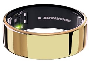 ULTRAHUMAN Ring Air: Rastreador de sueño y Actividad física, Anillo Inteligente para Mujeres y Hombres, Sin Tarifa de aplicación para Funciones estándar, 12, Oro biónico